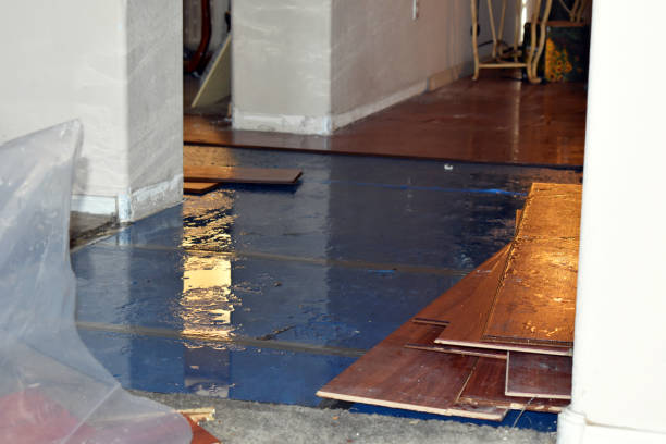 Professional Water Damage Restoration technician working in Conway, WA